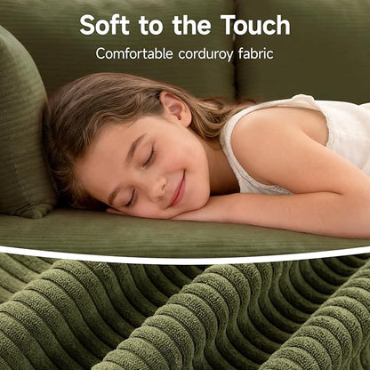 2025 New 108" Cloud Couch Sectional, Modular Sectional Sofa with L-Shaped Chaise, Deep Seat Sectional Modular Couch for Living Room, No Assembly Required (Green, Left Facing Chaise)