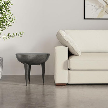 SIMPLIHOME Otto Cast Aluminum Side Table in Graphite, 21-inch Round, Rust-Resistant Metal Accent Table for Living Room, Bedroom, Fully Assembled