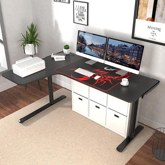 EUREKA ERGONOMIC L Shaped Gaming Desk, 60 Inch L60 Home Office Corner PC Computer Gamer Table Large Writing Workstation Gifts w Mouse Pad Cable Management, Space Saving, Easy to Assemble, Left, Black