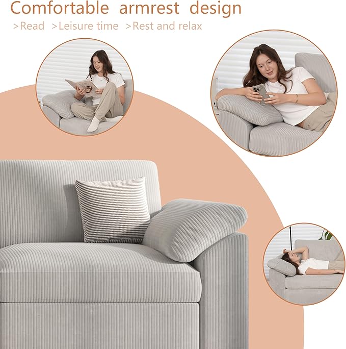 EASE MOOSE Oversized Modular Sectional Sofa, Extra Large L Shape Sectional Cloud Couch,Comfty Deep Seat Wide Modular Sofa for Living Room Removable Cover