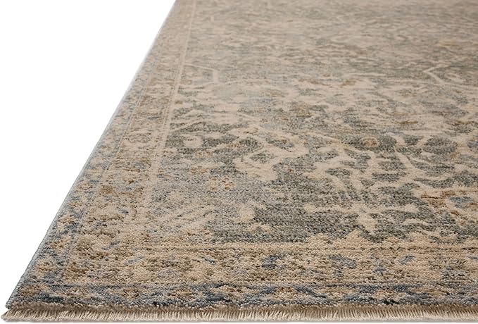 Loloi Magnolia Home by Joanna Gaines Junie Collection JUE-01 Blue/Natural 2'-0" x 3'-0", .38" Pile Height, Accent Rug
