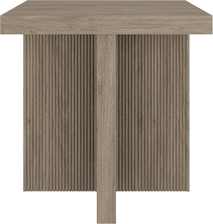 Henn&Hart 22" Wide Square Side Table in Antiqued Gray Oak, for Home, Living Room, Bedroom, Entertainment Room, Office