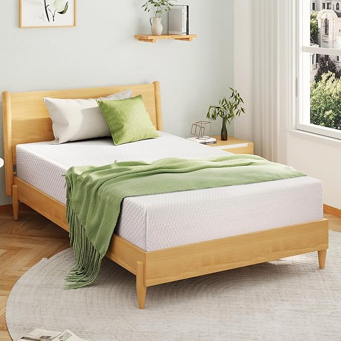 EGOHOME Cal King Size Memory Foam Mattress, 12 Inch Bed Mattress in a Box with Cooling Green Tea Gel, Relieve Pressure with Medium Support, CertiPUR-US Certified, 84''L x 72''W, White