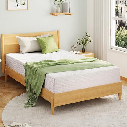 EGOHOME Full Size Memory Foam Mattress, 10 Inch Bed Mattress in a Box with Cooling Green Tea Gel, Relieve Pressure with Medium Support, CertiPUR-US Certified, 75''L x 54''W, White
