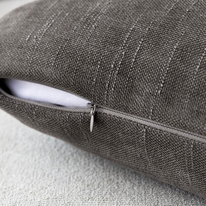 Foindtower Pack of 2 Soft Textured Chenille Throw Decorative Pillow Covers Lumbar Accent Solid Cushion Cover Cozy Farmhouse Pillow Case with Zippe for Couch Sofa Bed Living Room 12x20 Inch, Charcoal