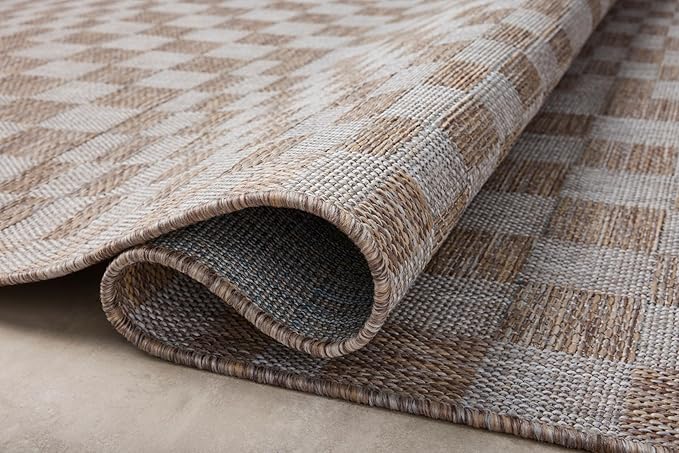 Loloi Amber Lewis Topanga Collection TOP-03 Natural/Dove 3'-11" x 5'-11" Indoor/Outdoor Accent Rug