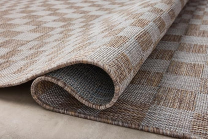 Loloi Amber Lewis Topanga Collection TOP-03 Natural/Dove 7'-10" x 10' Indoor/Outdoor Area Rug