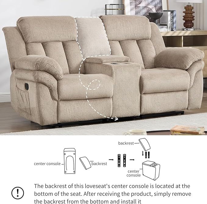 CANMOV Recliner Sofa Set, Oversize Power Lift Recliner Chair and Manual Loveseat with Overstuffed Armrest for Living Room,Bedroom Furniture,Office,1+2 Seat Light Brown