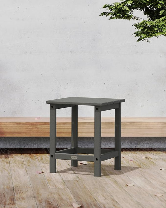 POLYWOOD ECT18GY Long Island Side Table, 18-Inch, Slate Grey
