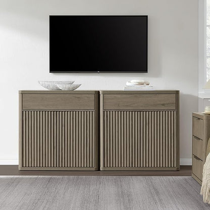 SICOTAS Buffet Cabinet with Storage - Accent Fluted Storage Cabinet with 6 Doors & 3 Drawers Sideboard Credenza Buffet Table Console Cabinets for Living Room Kitchen Dining Room Entryway Office