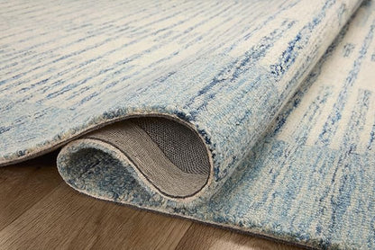Loloi Chris Loves Julia Chris Collection CHR-01 Ivory/Denim 2'-6'' x 7'-6'', .50" Pile Height, Runner Rug