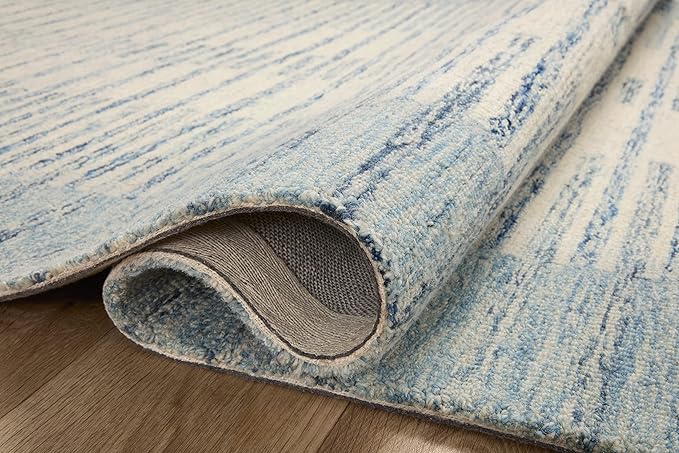 Loloi Chris Loves Julia Chris Collection CHR-01 Ivory/Denim 2'-6'' x 11'-6'', .50" Pile Height, Runner Rug