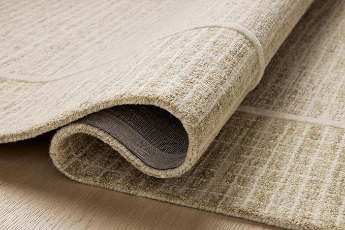 Loloi Chris Loves Julia Briggs Collection, Wheat & Ivory, 3'-6" x 5'-6" Accent Rug – Minimal Gritted Design Area Rugs for Living Room Bedroom Entryway & Hallway No Shed High Traffic Home Decor Rug