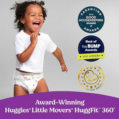Huggies Size 4 Baby Diapers, Little Movers HuggFit 360° Baby Diapers with 360° Waistband, Size 4 (22-37 lbs), 21 Count, Packaging May Vary