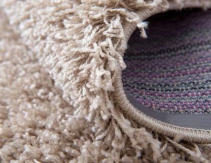 Unique Loom Solid Shag Collection Area Rug (2' 6" x 19' 8" Runner, Taupe)