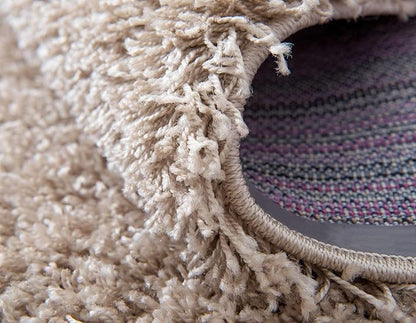 Unique Loom Solid Shag Collection Area Rug (2' 6" x 13' 1" Runner, Taupe)