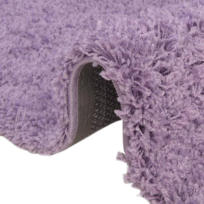 Unique Loom Solid Shag Collection Area Rug (5' 1" x 8' Oval, Lilac)