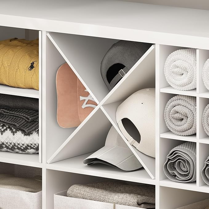 Furinno Cubicle Cube Insert, X-Shelf Cube Organizer, Fits into Extra Thick Cubes, for Organizers and Storage, White (Does not fit IKEA Kallax Shelving)