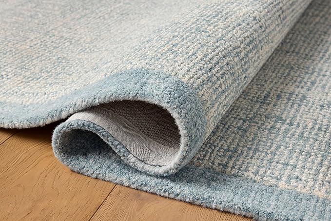 Loloi Magnolia Home by Joanna Gaines Henley Collection HNY-01 Ivory/Blue 7'-9" x 9'-9" Area Rug