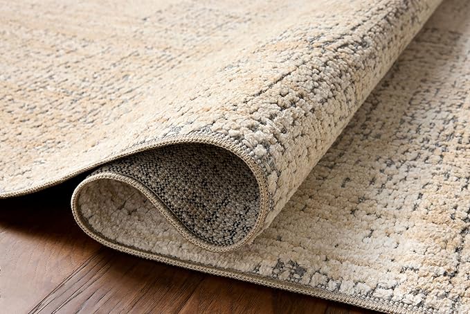 Loloi Amber Lewis Bexley Collection BEX-03 Natural/Slate 9' x 13' Area Rug Neutral, Textured, Living, Bedroom, Dining, Carpet