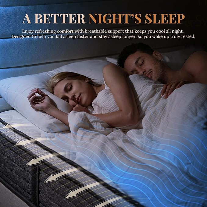 CH CHARME HOUSE Full Size Mattress, 10 Inch Full Hybrid Mattress in a Box, Medium Feel Foam and Individual Pocket Springs, Extra Edge Support, Pressure Relief, CertiPUR-US