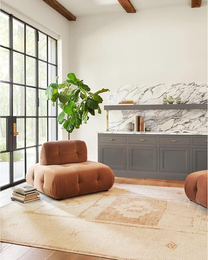 Livabliss x Becki Owens Solana Medallion Area Rug , 6'7" x 9', Peach