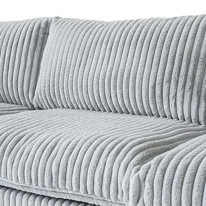 Modular Sectional Couches for Living Room, 157.48" Oversized Cloud Couch, 4 Deep Seat Comfy Modular Sofa for Home, Plush Sofa Cushion Covers Removable, Gray