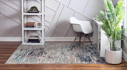 Unique Loom Trellis Frieze Collection Area Rug - Geometric (8' x 10', Blue Multi/ Ivory)