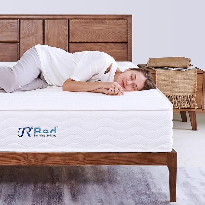 Sunrising Bedding 8” Natural Latex Queen Mattress, Individually Encased Pocket Coil, Firm, Supportive, Naturally Cooling, Organic Mattress, 120-Night Free Trial, 20-Year Warranty