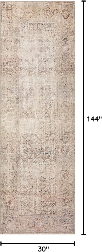 Loloi Amber Lewis Georgie Collection GER-02 Ocean/Sand 2'-6" x 12'-0", .19" Pile Height, Runner Rug