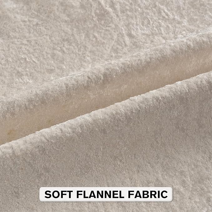 FUTEI Cream Flannel Throw Pillow Covers 12x20 Inch Set of 2,Soft Dimensional Textured Lumbar Pillow Cases,Modern Home Decor for Couch Living Room