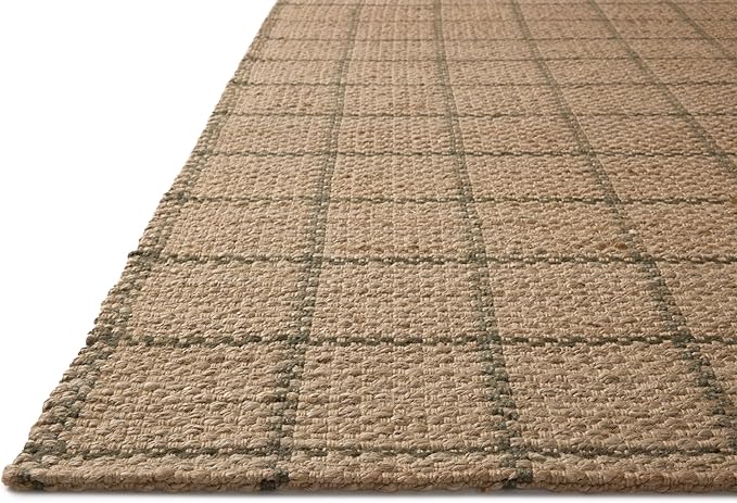 Loloi Chris Loves Julia Fletcher Collection FLE-01 Natural/Olive 3'-6" x 5'-6", .37" Pile Height, Accent Rug