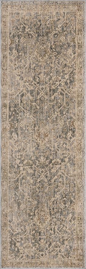 Loloi Magnolia Home by Joanna Gaines Junie Collection JUE-01 Blue/Natural 2'-7" x 10'-0", .38 Pile Height, Runner Rug