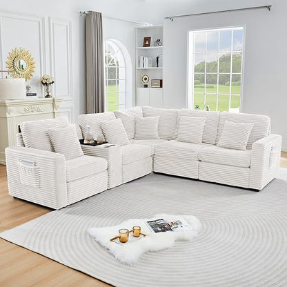Modern Middle Armless Sofa Seat Set of 2 for Modular Sectional Couch for Living Room-White