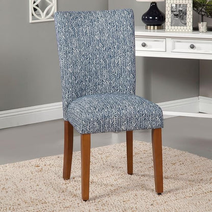 HomePop Parsons Classic Upholstered Accent Dining Chair, Set of 2, Navy