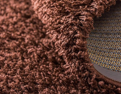 Unique Loom Solid Shag Collection Area Rug (4' 1" x 6' 1" Rectangle, Chocolate Brown)
