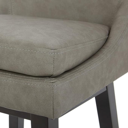 CHITA Counter Height Swivel Barstool, FSC Certified Upholstered Bar Stool, 26.8" H Seat Height, PU Leather in Stone Gray