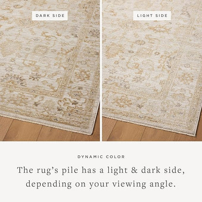 Loloi Magnolia Home by Joanna Gaines Pace Collection PAC-02 Natural/Gold 9'-6" x 12'-3" Area Rug