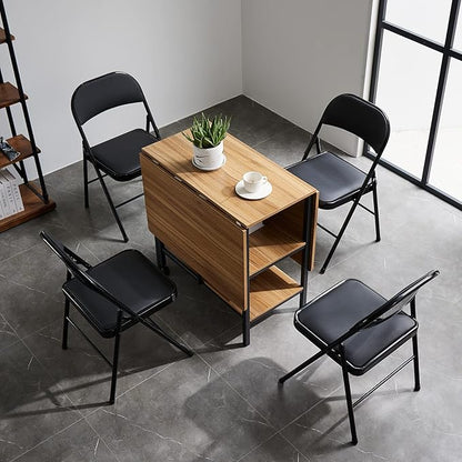 12 Pack Black Folding Chairs with Padded Seats, Portable Stackable Foldable Chairs for Indoor and Outdoor, Commercial Seat with Metal Frame for Events Office Wedding Party, 330lbs Capacity