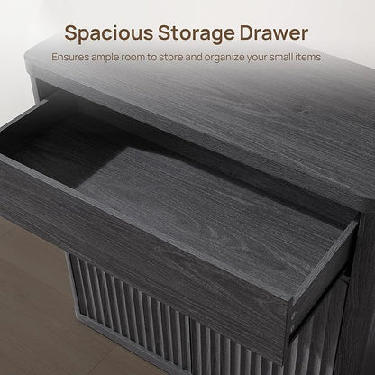 SICOTAS Buffet Cabinet with Storage - Accent Fluted Storage Cabinet with 4 Doors & 2 Drawers Sideboard Credenza Buffet Table Console Cabinets for Living Room Kitchen Dining Room Entryway Office