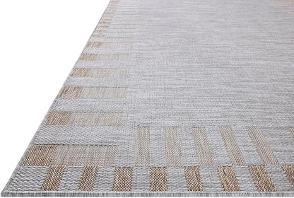 Loloi Amber Lewis Topanga Collection TOP-08 Silver/Natural 9'-2" x 12'-0" Indoor/Outdoor Area Rug