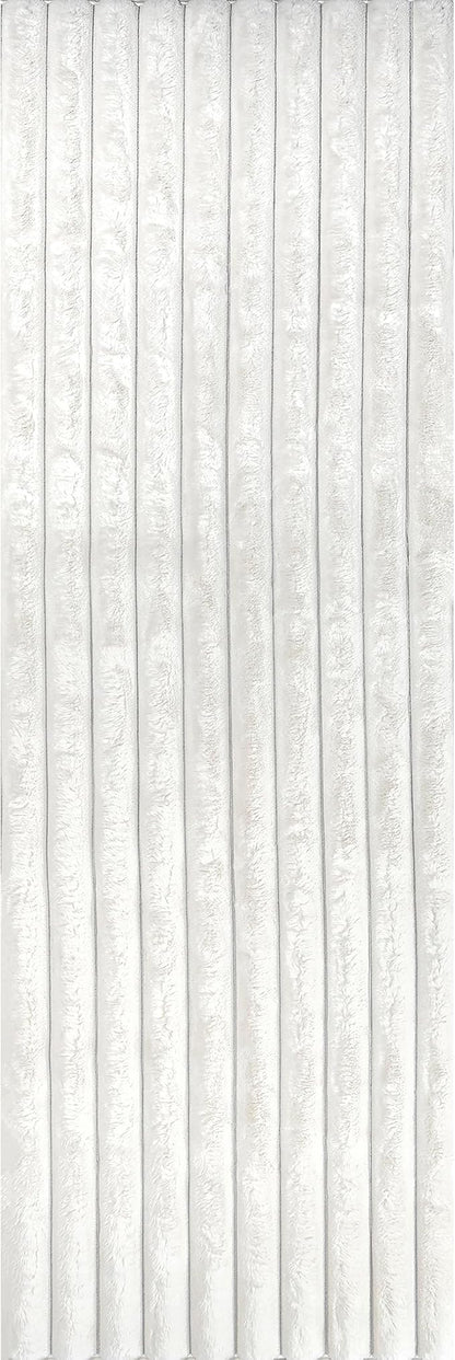 nuLOOM 2'6" x 6' Cozy Plush Area Rug, Machine Washable, Non-Slip, Soft Fluffy Shag Carpet for Living Room Bedroom Kids Room Nursery Home Decor, Kai White