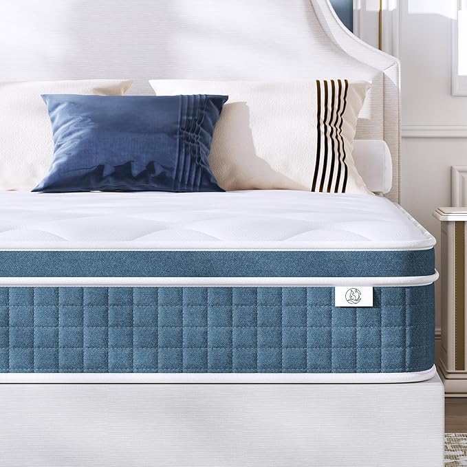 koorlian Twin Bed Mattress 8 Inch - Cooling Hybrid Single Mattress in a Box for Back Pain Relief - Pocket Spring & Memory Foam | Fiberglass-Free, Medium Firm Feel, CertiPUR-US, 120 Nights Trial