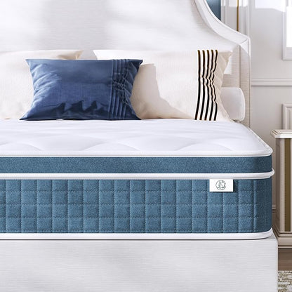 koorlian Twin Bed Mattress 8 Inch - Cooling Hybrid Single Mattress in a Box for Back Pain Relief - Pocket Spring & Memory Foam | Fiberglass-Free, Medium Firm Feel, CertiPUR-US, 120 Nights Trial