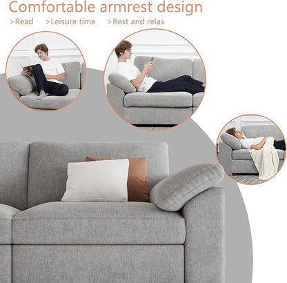 EASE MOOSE Oversized Modular Sectional Sofa, Extra Large L Shape Sectional Couch,Comfty Wide Deep seat Modular Sofa for Living Room, Removable Cover,Light Gray