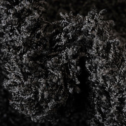 Unique Loom Solid Shag Collection Area Rug (7' 10" x 10' Oval, Jet Black)