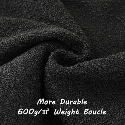FUTEI Pack of 2 Black Decorative Throw Pillow Covers 24x24 Inch Soft Cozy Solid Boucle Textured European Cushion Case,Modern Home Decor for Couch Bed Living Room