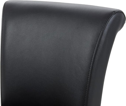 CHITA 26 Inch Counter Height Swivel Bar Stool, FSC Certified Modern Upholstered Faux Leather Swivel Barstool Chair with Back, Black
