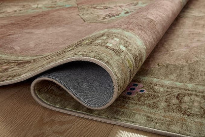 Loloi Magnolia Home by Joanna Gaines Sinclair Collection SIN-06 Clay/Tobacco 5'-0" x 7'-0", .25" Pile Height, Machine Washable, Area Rug