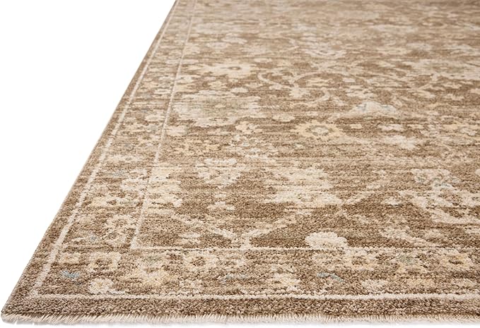 Loloi Chris Loves Julia Palma Collection PLM-09 Brown/Earth 2'-3" x 3'-10" Fringe Accent Rug Vintage Style Boho Living Room Bedroom Carpet